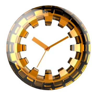 Yellow-and-black Stylized Clock Stock Illustration