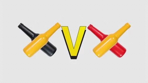 Yellow and Black Team Vs Yellow and Red Team Flippable Stop Motion Animation Video stock 160069486
