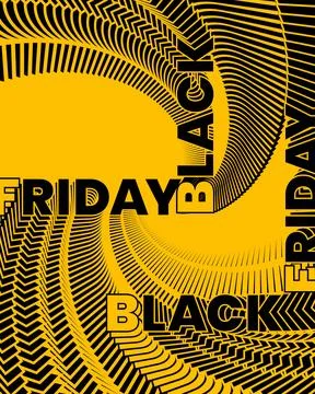 Yellow and black-themed backdrop marking the onset of black friday sale Stock Illustration