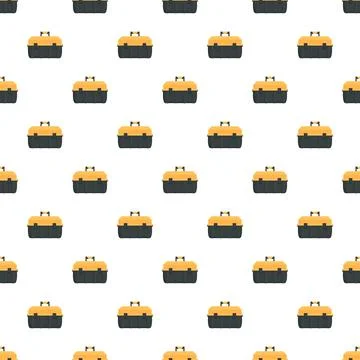 Yellow and black toolbox repeating pattern background Stock Illustration