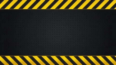 Yellow and Black Under Construction Warning Hazard Tape Frame Motion Loop Stock-Footage 347249694