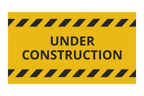 Yellow And Black Under Construction Banner Vector Stock Illustration