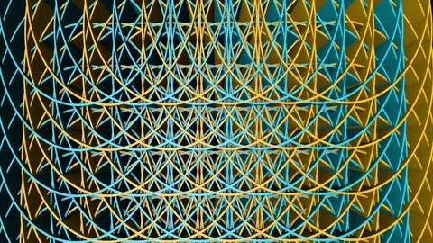 Yellow and Blue Abstract 3d pattern Stock Footage 80784304