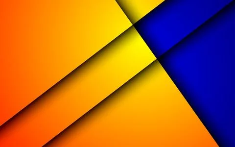 Yellow and blue background layers overlap on space for background design Stock Illustration