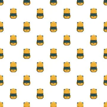 Yellow and blue backpack seamless pattern background イラスト素材