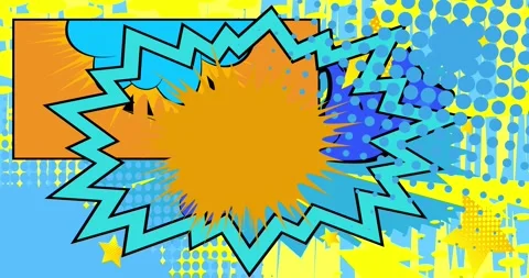 Yellow and blue comic book background animation Stock Footage 283701038