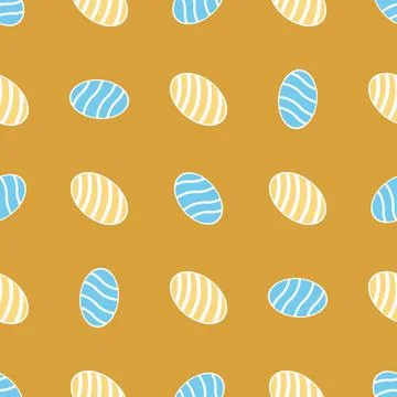 Yellow and blue Easter egg pattern for use in packaging design Stock Illustration