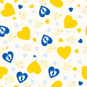 Yellow and blue hearts help babies of symbol flag Ukraine. Vector Stock Illustration