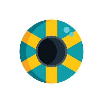 Yellow and blue inflatable ring floating on water surface Illustrazione stock