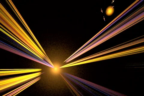 Yellow and blue rays Stock Footage