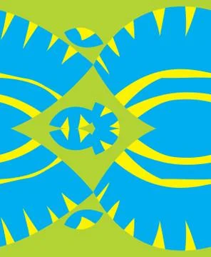 Yellow and Blue Shell Patterns Illustrazione stock