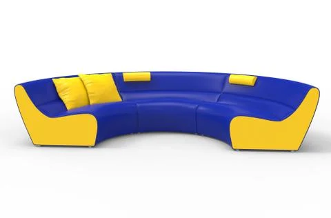 Yellow And Blue Sofa Stock Illustration