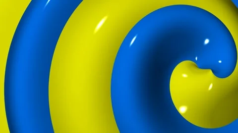 Yellow and Blue Spiral Waves, Background, Unique Design, Paints, Exclusive Stock Footage 303660937