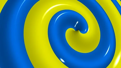 Yellow and Blue Spiral Waves, Background, Unique Design, Exclusive, Paints Stock Footage 303660938