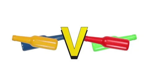 Yellow and Blue Team Vs Red and Green Team Flippable Stop Motion Animation Stock Footage 160682872