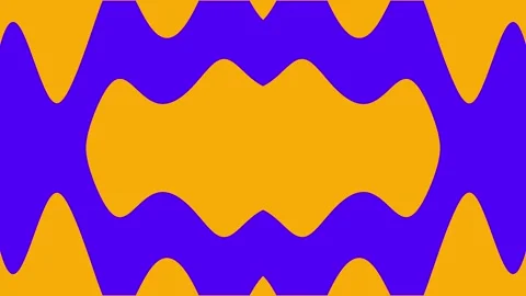 Yellow and blue tribal patterns move inward with a rhythmic pulse Видео 333403037