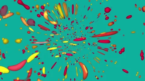 Yellow and bright pink bubbles in turquoise liquid Stock Footage 106872131
