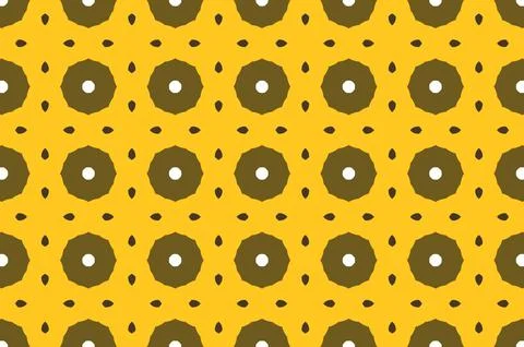 A yellow and brown patterned background with many small circles Illustrazione stock