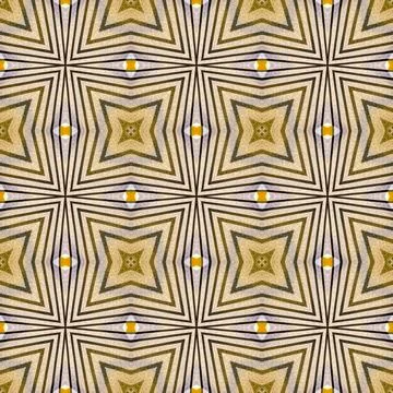 Yellow and gray abstract seamless star  pattern Stock Illustration