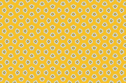 A yellow and gray patterned background with small squares and circles Stock Illustration