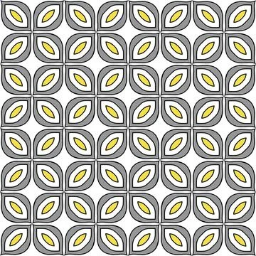 Yellow and gray Vector seamless pattern of black hand-drawn abstract shapes i 스톡 일러스트