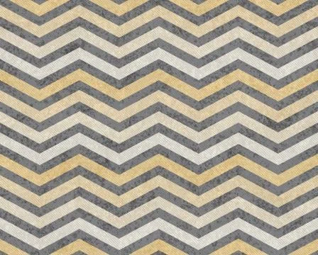 Yellow and gray zigzag textured fabric background Stock Illustration