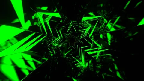 Yellow and Green Acute Angled Fluorescent Abstract Corridor Background VJ Lo Stock Footage 334717682