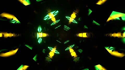 Yellow and Green Digital Strobe Light Vortex Background VJ Loop in 4K Stock Footage 316899449