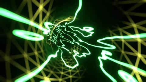 Yellow and Green Hypnotic Psychedelic Portal Background VJ Loop in 4K Stock Footage 314365716