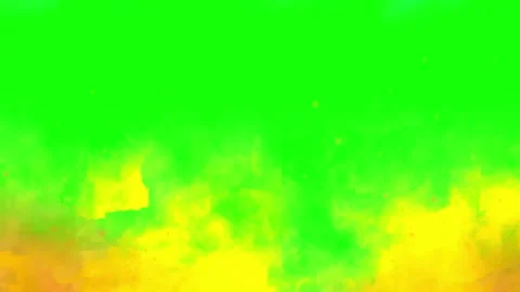 Yellow and green smoke explosion on chroma key green screen background Stock Footage 343807964