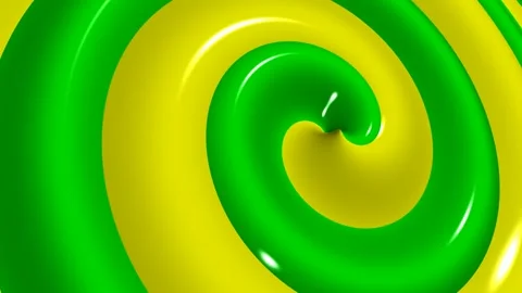 Yellow and Green Spiral Waves, Background, Unique Design, Paints, Exclusive Stock Footage 303660960