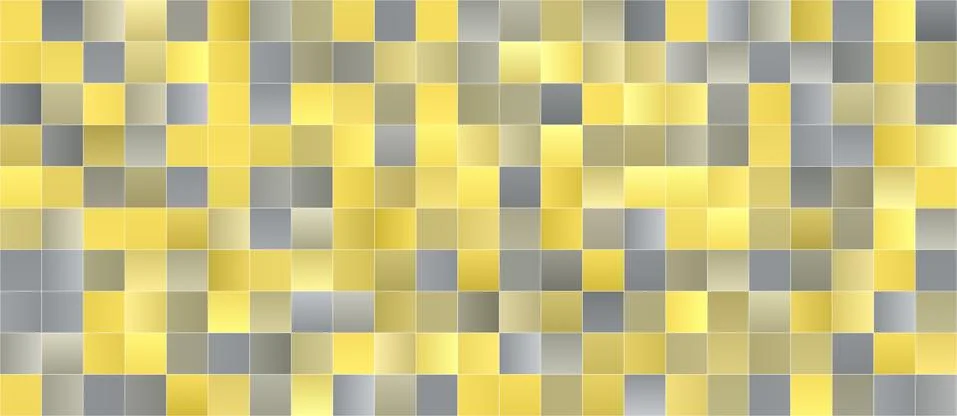 Yellow and grey square pattern with gradient, abstract illustration Stock Illustration