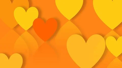 Yellow and orange abstract background, with heart pattern. modern geometry ba Stock Illustration