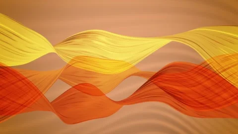 Yellow and orange abstract wave flowing across a neutral background 스톡 동영상 262597754