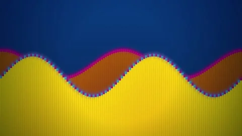 Yellow and orange bar graph sine waves slide in a seamless loop Stock Footage 341275321