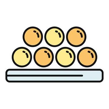 Yellow and orange eggs on a tray illustration Stock Illustration