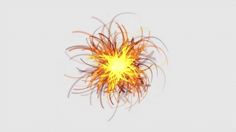 A yellow and orange explosion with many thin lines Stock Footage 331326302