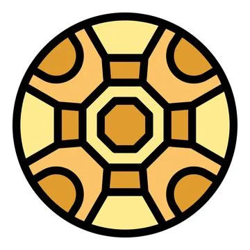 Yellow and orange honeycomb pattern representing turtle shell icon Stock Illustration