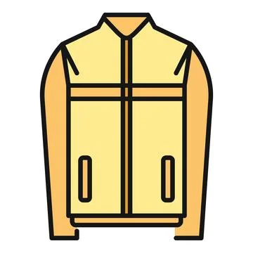 Yellow and orange jacket icon for apparel design Stock Illustration