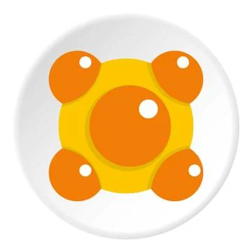 Yellow and orange molecules icon circle 스톡 일러스트
