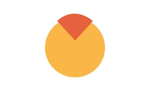 Yellow and orange pie chart icon vector illustration, Financial data breakdow Stock Illustration