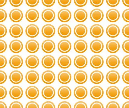 Yellow and orange simple repeatable pattern, background with circle shapes. Stockillustratie