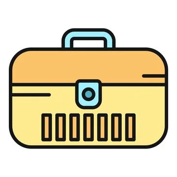 Yellow and orange toolbox icon representing repair and maintenance Stock Illustration