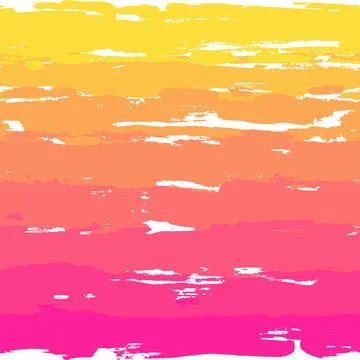 Yellow and Pink Ink Vector Brush Strokes Grunge Gradient Texture. Illustrazione stock