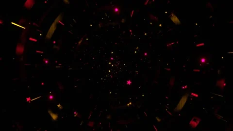 Yellow and Pink Movement Through the Shining Star Stream  Background VJ Loop Stock Footage 314364037