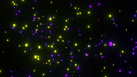Yellow And Purple Particles Floating Up Stock Footage