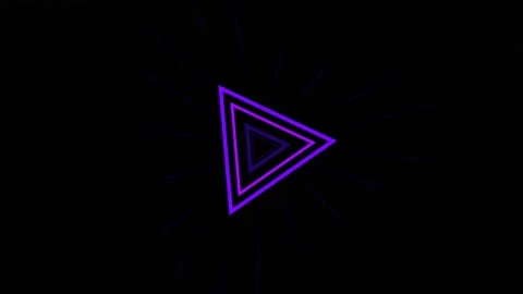 Yellow and Purple Strobe Light In Triangular Futuristic Tunnel Background VJ Stock Footage 308534098