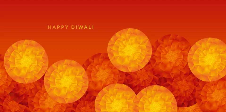 Yellow and red abstract Indian floral pattern Stock Illustration