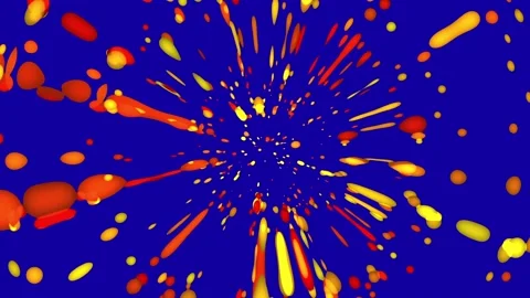 Yellow and red bubbles in blue liquid. Stock Footage 106872188
