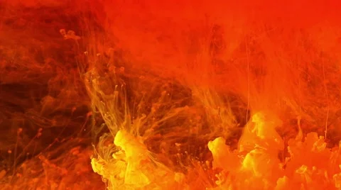 Yellow and red clouds of ink in water, abstract background Stock Footage 40433959
